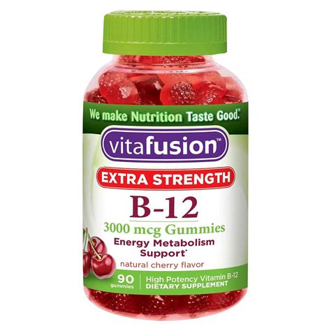 Vitafusion Extra Strength B12 Adult Gummies 90 Count Gummy Vitamins