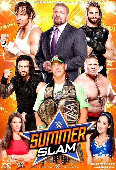 wwe summerslam 2014 poster by dinesh musiclover wrestlemania 25 catch pay per view pro