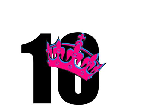 Pink Tilted Tiara And Number 10 Clip Art At Vector Clip Art