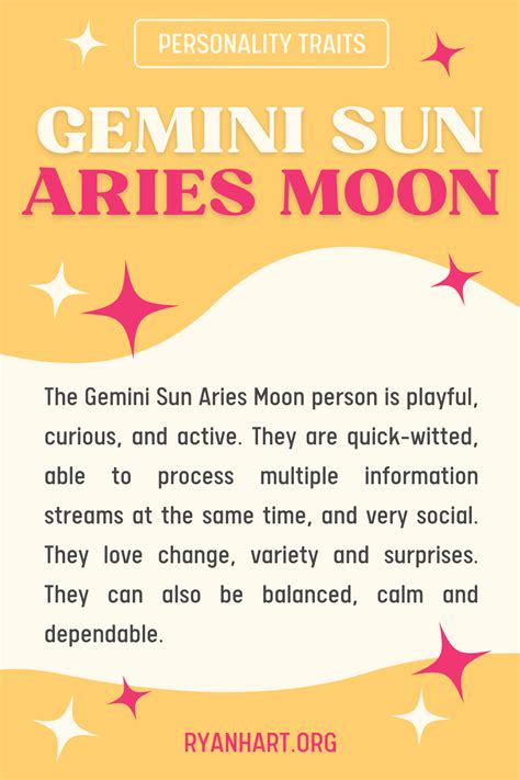 Gemini Sun Aries Moon Personality Traits Ryan Hart