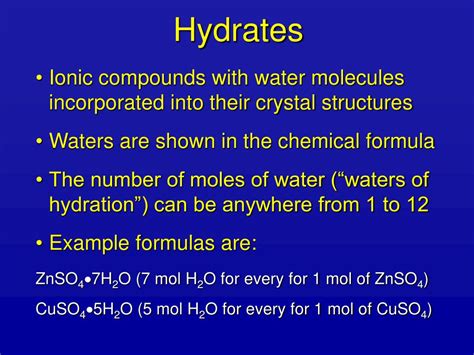 Ppt Empirical Formula Of A Hydrate Powerpoint Presentation Free