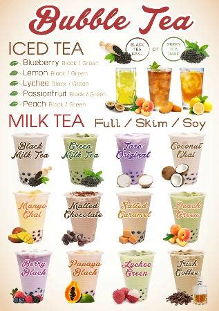 Biju bubble tea menu drinks toppings fresh organic natural milk matcha japanese hong kong milk tea thai taro peach passion fruit. Our full Bubble Tea Menu - Picture of Ice Cloud - Churros ...