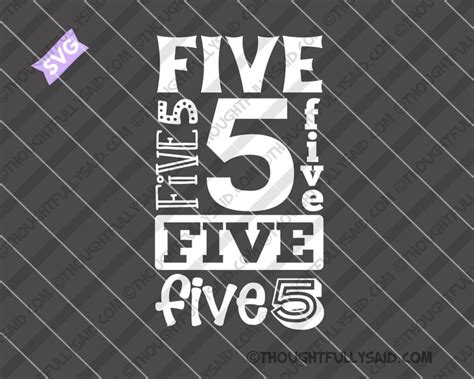 Five years old 5 birthday SVG file design files dxf png eps | Etsy