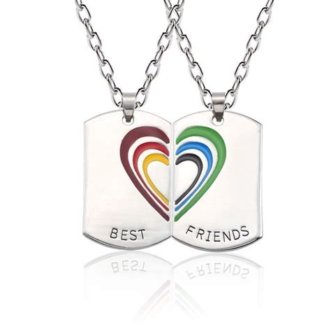 Best Friend Necklace Women Crystal Heart Tai Chi Crown Best Friends Forever Necklaces Pendants