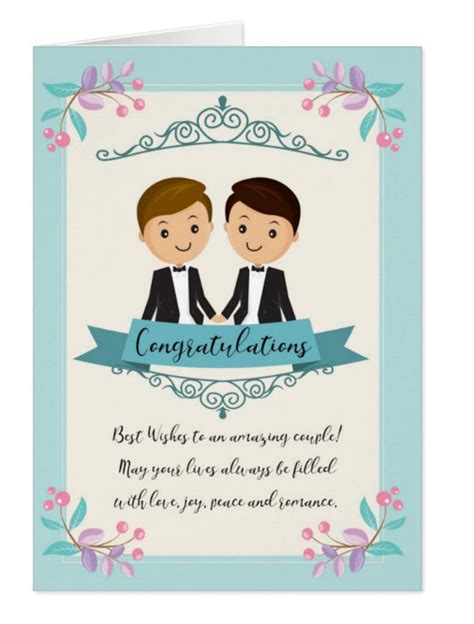 Wedding Congratulations Two Grooms Gay Wedding Card Blue Etsy Uk