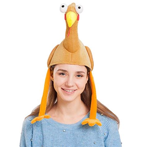 Plush Turkey Gobbler Hat With Long Neck For Happy Thanksgiving Party Costume Outfit And Dress