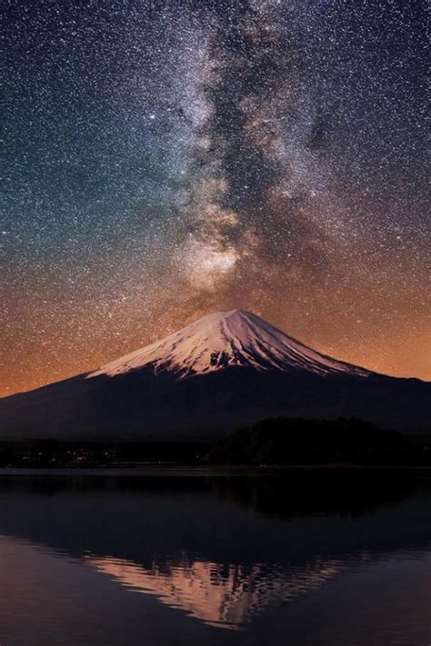 Milky Way Over Mt Fuji Iphone 4s Wallpapers Free Download
