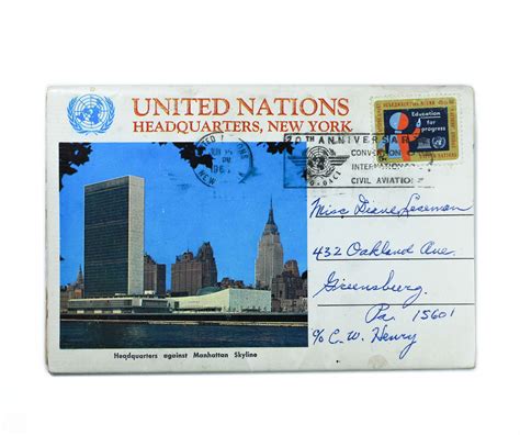 Vintage Postcard United Nations Headquarters New York Etsy