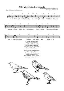 Alle Vögel sind schon da von folklore - Gratis-Download von MusicaNeo