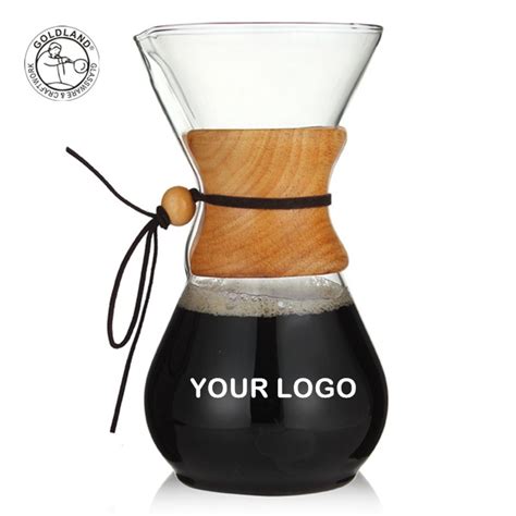 Supply Borosilcate Glass Pour Over Coffee Maker With Wood Collar