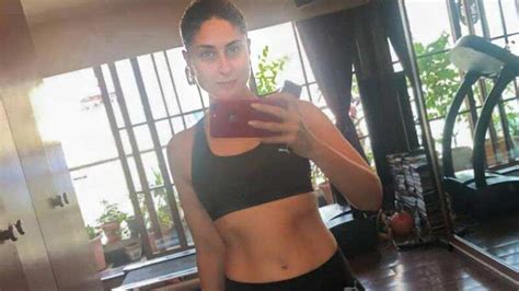 Kareena Kapoor Khan Works Out At Home In A Black Sports Bra Leggings Vogue India
