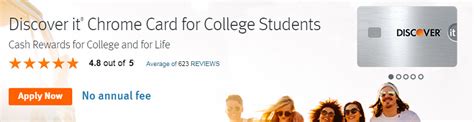 Aug 16, 2013 · the discover it® student cash back card is a good credit card for students with limited credit history or no credit score who want to earn bonus rewards without paying an annual fee. Discover It Student Chrome Credit Card ($100 Referral Bonus)