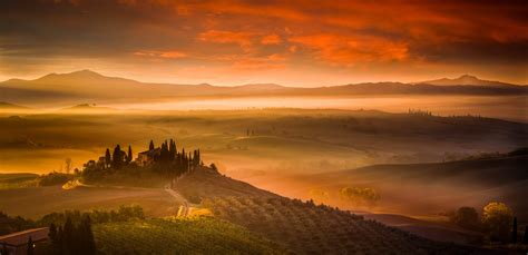 Sunset Over Tuscany Italy