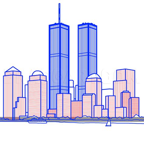 How To Draw The Twin Towers Twin Towers Step By Step Drawing Guide
