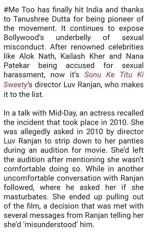 Here Is What An Actress Shared About Director Luv Ranjan When She