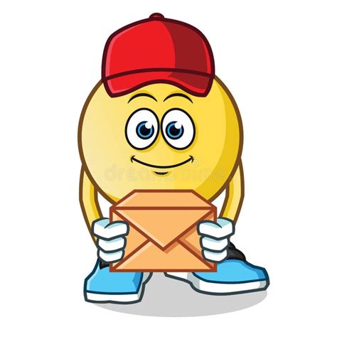Emoticon Postman Mascot Vector Cartoon Illustration Stock Vector