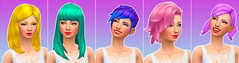 My Sims 4 Blog All 44 Base Game Female Hair Recolors By Flamingblaze