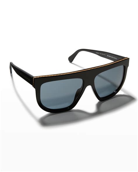 Stella Mccartney Falabella Chain Oval Bio Acetate Sunglasses Neiman Marcus