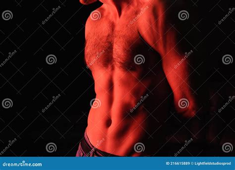 Cropped View Of Shirtless Man Stock Image Image Of Seductive Shirtless 216615889