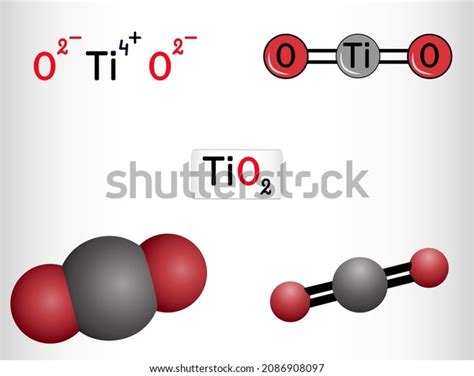 Titanium Dioxide Molecule Titanium Oxide Formula Stock Vector Royalty