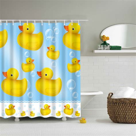 Today i found out explores the history of these squeaky playthings, and proves that everything sounds more important with a british accent. Rubber Duck Bubble Cartoon Kids Shower Curtain Bathroom ...