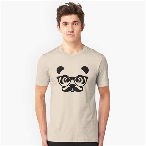 Panda Geek With Mustache T Shirt By Cheesybee Redbubble