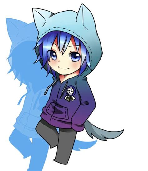 Image of cute anime boy with anime hair and kitty whiskers x3 pullover hoodie. Image result for chibi boy | Seni, Pemandangan anime, Gambar