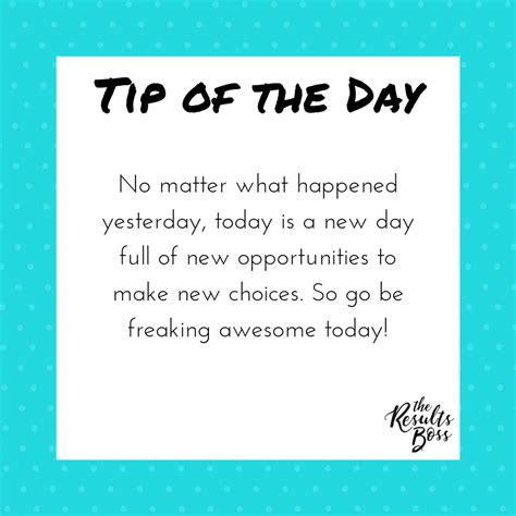 Tipoftheday Totd Newday Coach Resultsboss Today Is A New Day