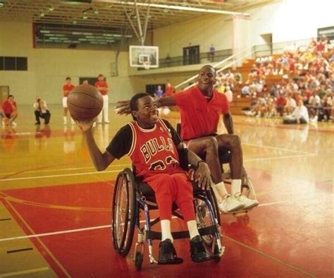 Michael Jordan Plays Wheelchair Basketball During A Hoops Camp In July