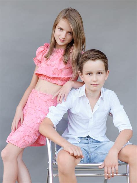 Portrait Of A Boy And Girl Stock Image Image Of Beautiful 130862695