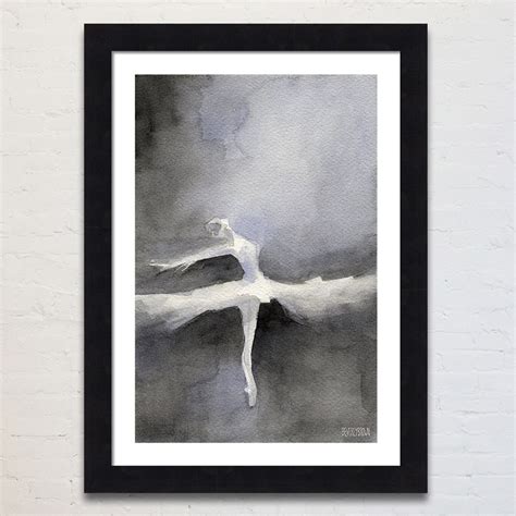 Abstract Black And White Ballet Dancer Painting Classical Ballerina