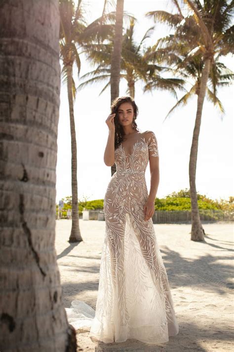 Berta Ss 2019 Miami Wedding Dresses Elegantweddingca Miami Wedding Dress Sheer Wedding