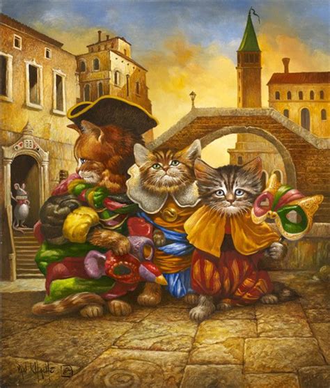 Mascarados Serge Van Kahche Cat Art Kitten Art Painting