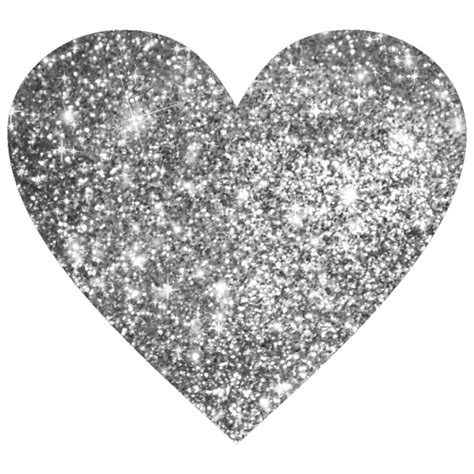 Heart Glitter Bling Silver
