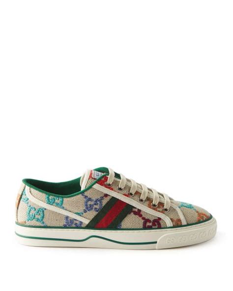 Gucci Tennis 1977 Gg Jacquard Web Stripe Canvas Trainers Lyst