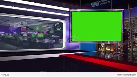 News Tv Studio Set 62 Virtual Background Loop Stock