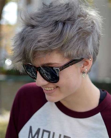 Grey Pixie Hair Cut And Gray Hair Colors For Short Hair Page 2 Hairstyles