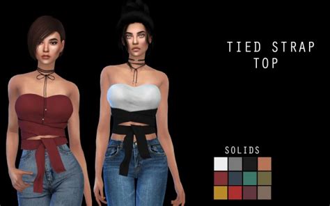 Leo 4 Sims Tied Strap Top New Mesh Sims 4 Downloads