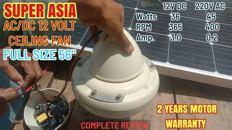 Super Asia Acdc 12 Volt Ceiling Fan Super Asia Fan Price In Pakistan Full Size 56 Youtube