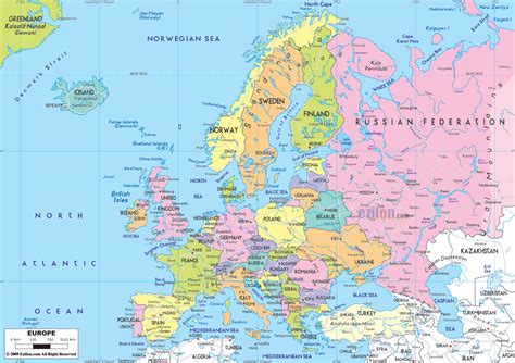 Map Of Europe In English Vacances Arts Guides Voyages