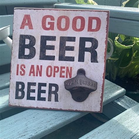 Man Cave Beer Plaque With Opener Shelf Edge Uk