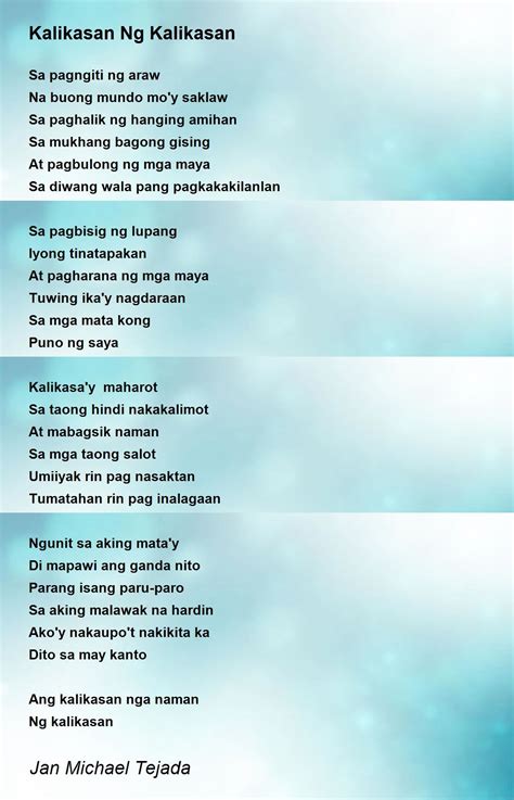 Filipino Words That Rhyme With Kalikasan