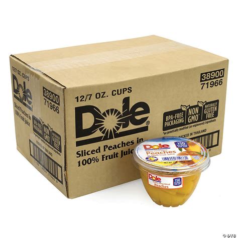 Dole Sliced Peaches In 100 Fruit Juice Cups 7 Oz 12 Count Oriental