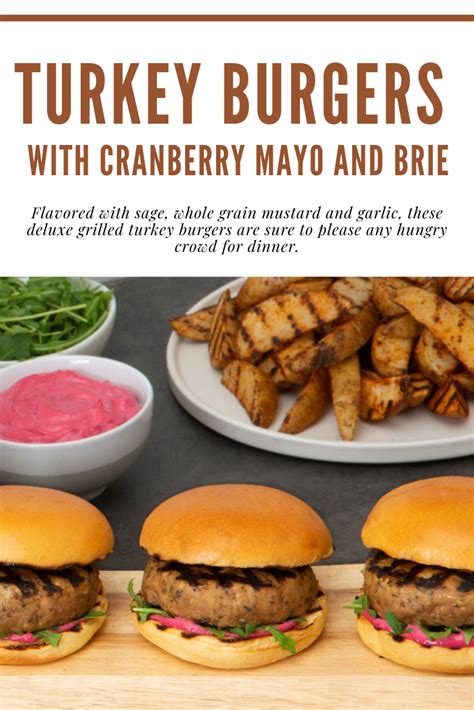 Turkey Burgers With Cranberry Mayo And Brie Kenyon Grills Grilled