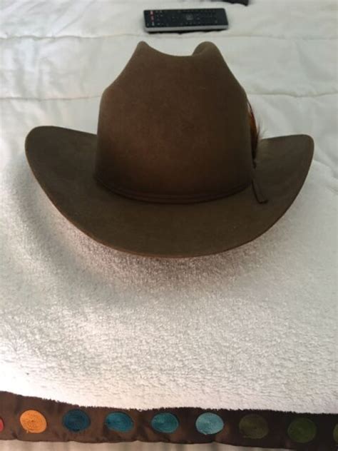 Vintage Western John B Stetson 3x Beaver Cowboy Hat Size 7 38 Tan