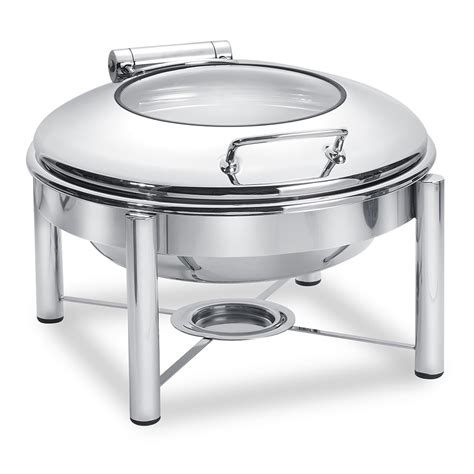 Eastern Tabletop 3958gs 6 Qt Round Induction Chafing Dish W Hinged