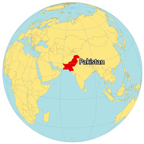 World Map Showing Pakistan