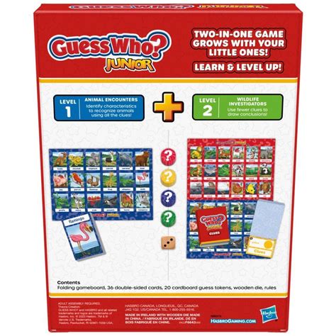 Guess Who Junior Board Game For Kids Ages 3 And Up Preschool Games