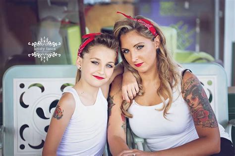 Vintage Inspired Retro Pinup Shoot Mother Daughter Rockabilly Mother Daughter Poses Mother