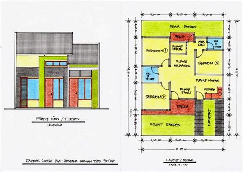 Rumah Minimalis Type 70 Lengkap Denah Rumah - Blog Koleksi Desain Rumah